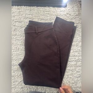 Eileen Fisher brown pant zipper slit